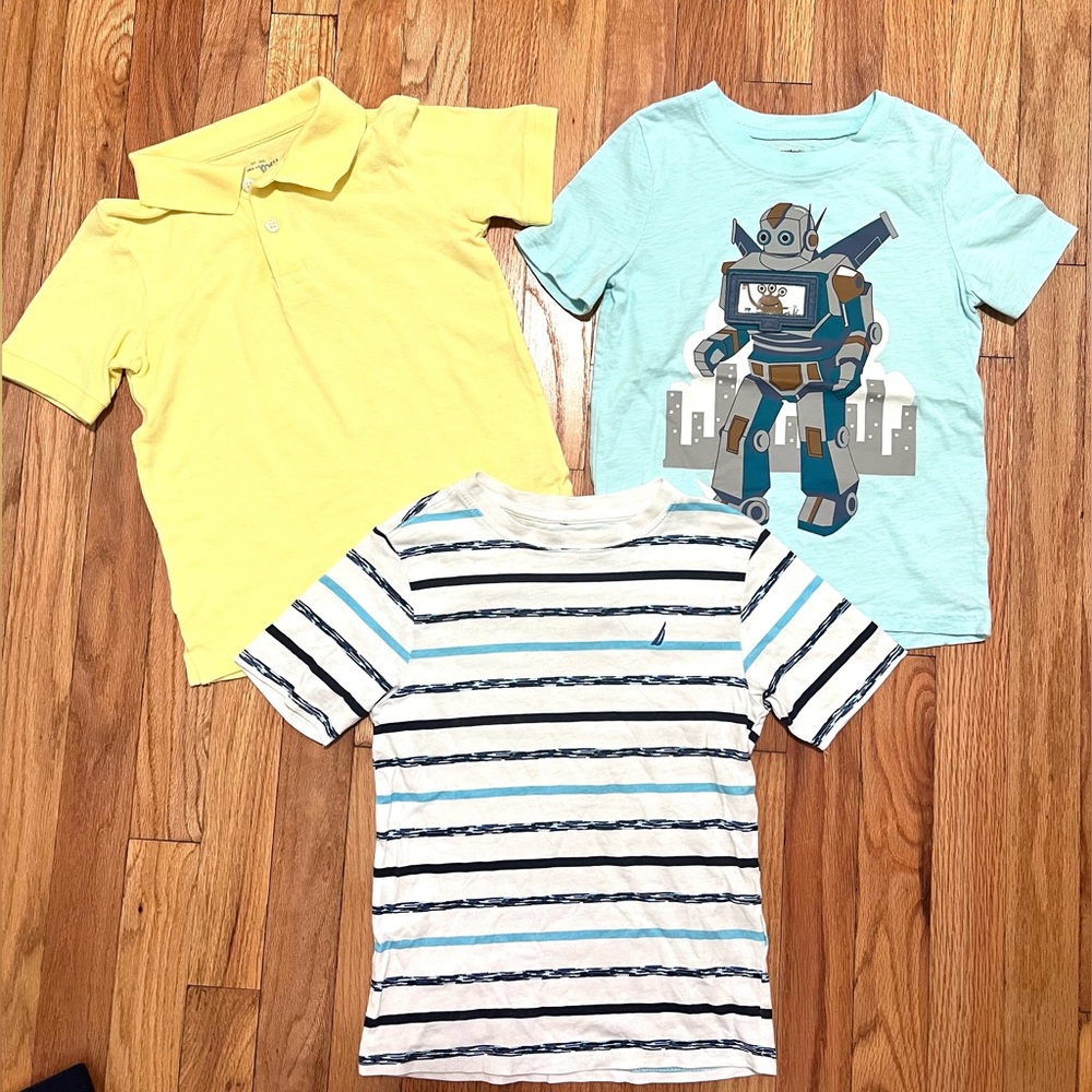 3 Pack Bundle Boys Short Sleeve Tees T Shirts Size 5